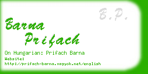 barna prifach business card